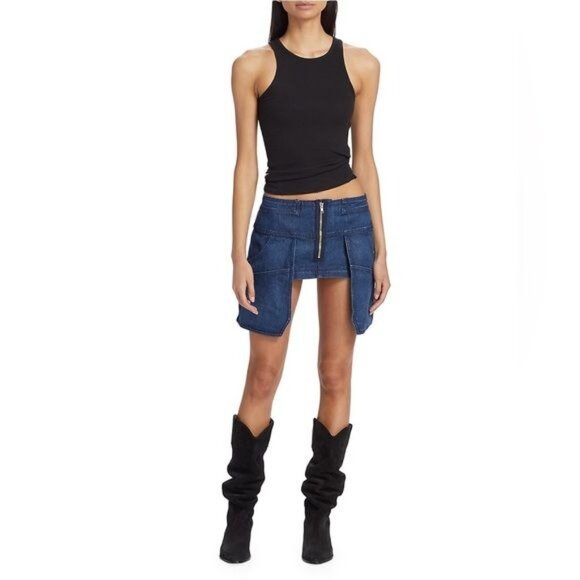 EB Denim Modular Denim Cargo Skirt in Midnight - Picture 6 of 13